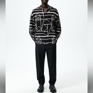 Worn Zara M size trace print shirt.